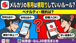 メルカリの専用は横取りしていいルール？ペナルティや知恵袋・なんjの意見まとめ