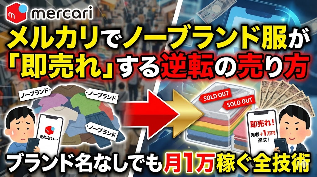 メルカリでノーブランド服が「即売れ」する逆転の売り方｜ブランド名なしでも月1万稼ぐ全技術