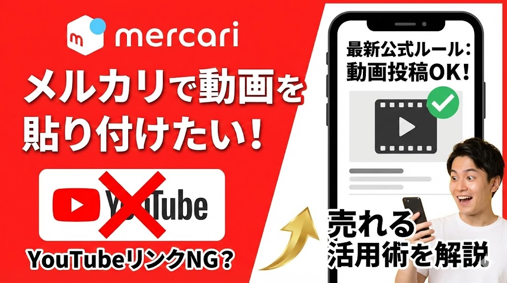 メルカリで動画を貼り付けたい！YouTubeリンクはNG？最新の公式投稿ルールと売れる活用術