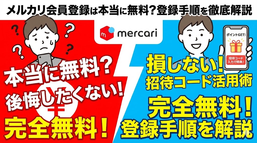メルカリ会員登録は本当に無料？損をしない招待コードの使い方と登録手順を徹底解説