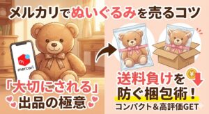 メルカリでぬいぐるみを売るコツ｜送料負けを防ぐ梱包術と「大切にされる」出品の極意