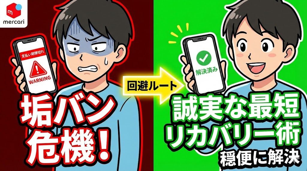 メルカリの支払い期限を過ぎて放置してしまった人へ。垢バンを回避し穏便に解決する『誠実な最短リカバリー術』
