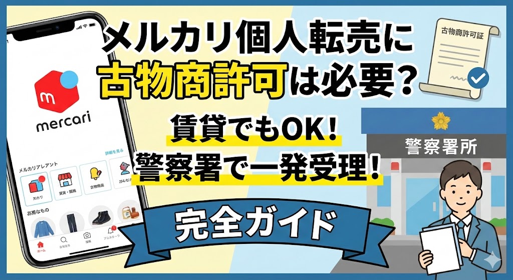 メルカリ個人転売に古物商許可は必要？賃貸でも警察署で一発受理される完全ガイド